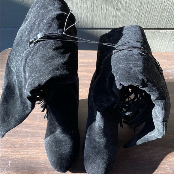 NWT black suede wedge boot - Picture 1 of 3